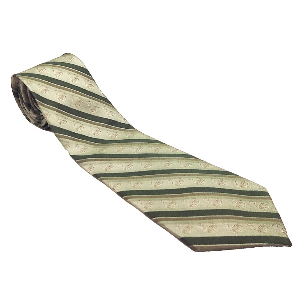 Disney Parks Star Wars Grogu The Child Silk Tie‎ Green Striped Mandalorian